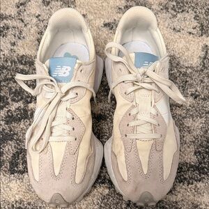New Balance Beige and Off-White Sneakers